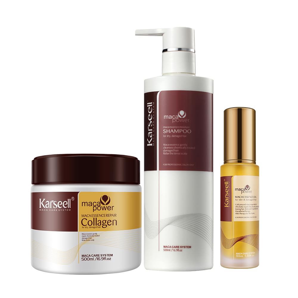 COMBO 3 EN 1 Karseell Bótox Capilar ® + Shampoo Reparador + Aceite de Argán