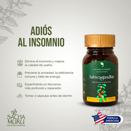 Capsulas de Ashwagandha Herbals & Health®