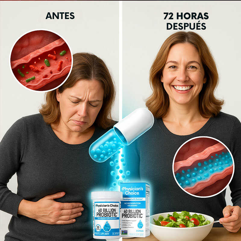 Adiós Molestias Intestinales: 60 Mil Millones Trabajando por Ti – Physician's Choice™