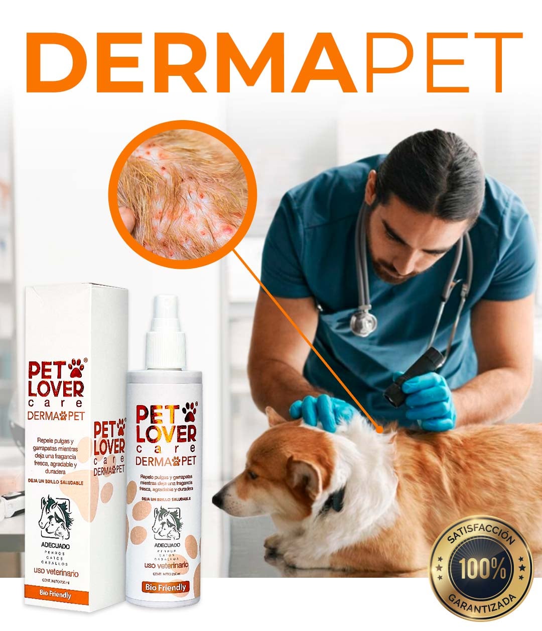 Fragancia Premium Duradera y Protección Antiparasitaria - DERMAPET©