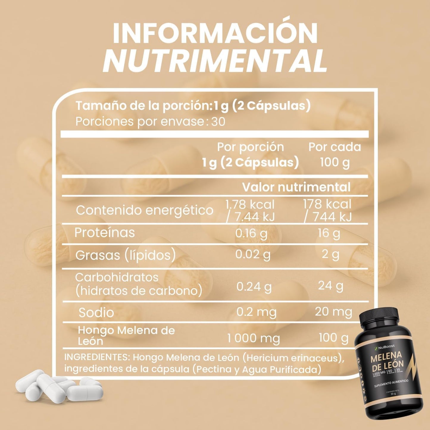 NUBOOST® |Melena de Leon| Enfoque Mental y Adios Estres